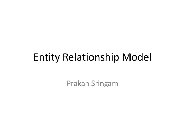 entity relationship model