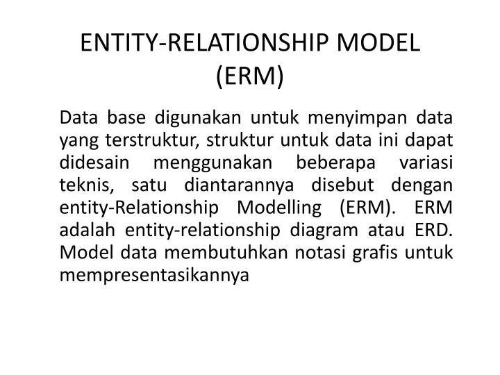 entity relationship model erm
