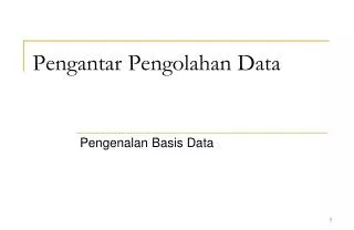 pengantar pengolahan data