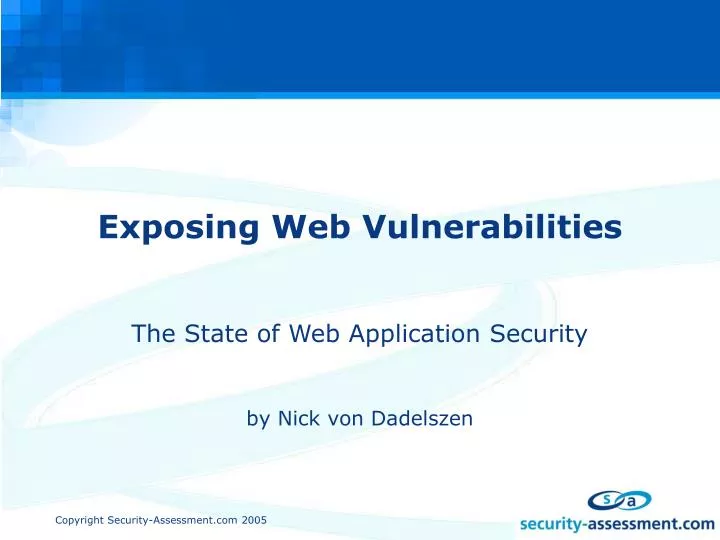 exposing web vulnerabilities