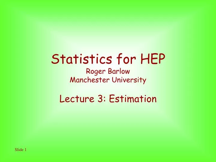 statistics for hep roger barlow manchester university