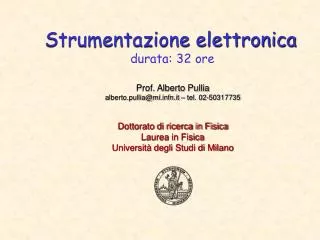 strumentazione elettronica durata 32 ore