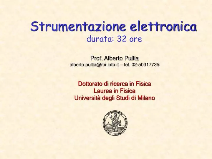 strumentazione elettronica durata 32 ore