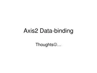 Axis2 Data-binding