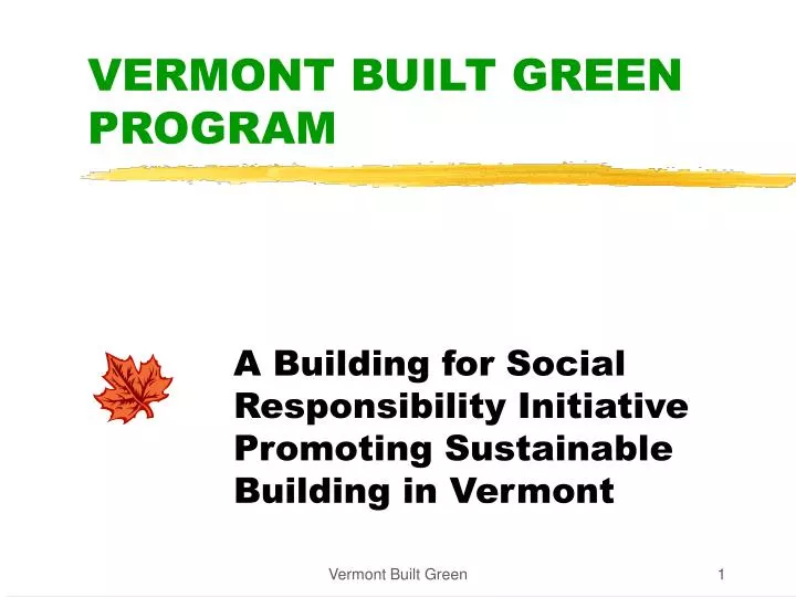 vermont built green program
