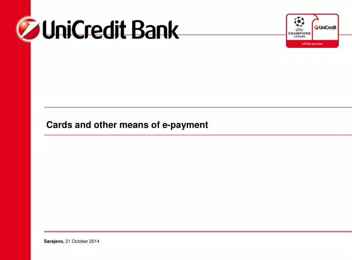 cards and other means of e payment