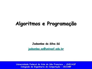 algoritmos e programa o