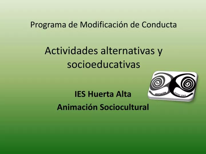 programa de modificaci n de conducta actividades alternativas y socioeducativas