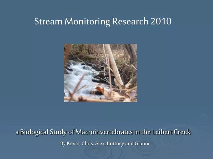 a biological study of macroinvertebrates in the leibert creek