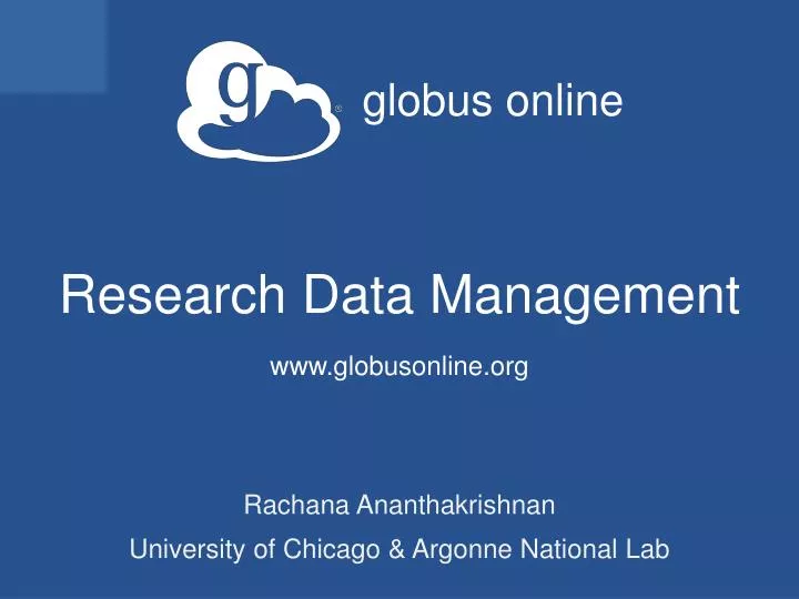 research data management www globusonline org