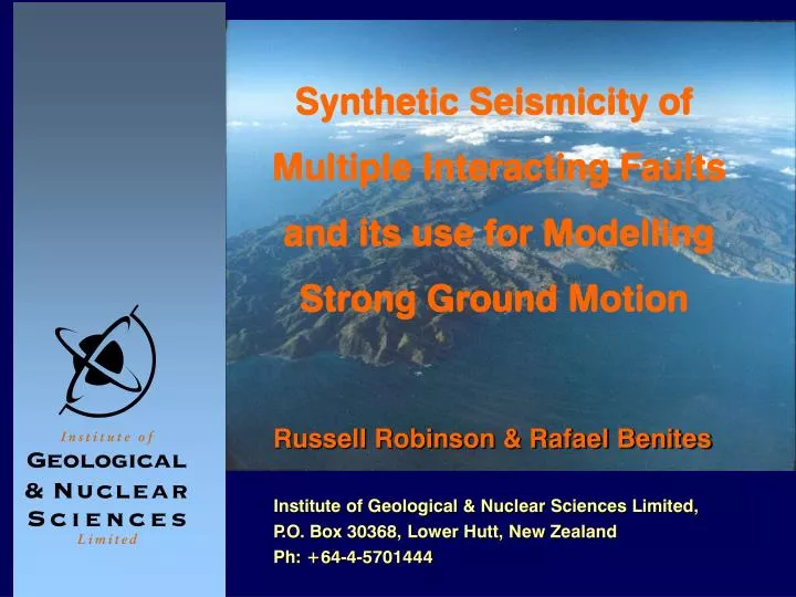 synthetic seismicity of multiple interacting faults and its use for modelling strong ground motion