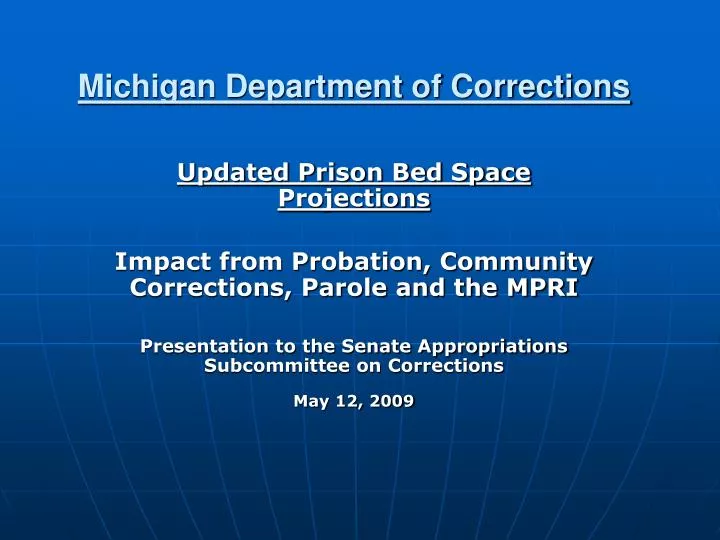 michigan department of corrections