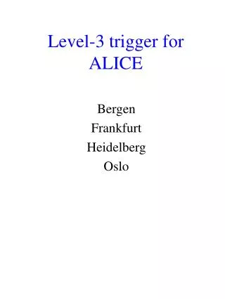 Level-3 trigger for ALICE