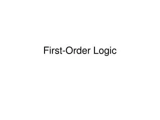 First-Order Logic