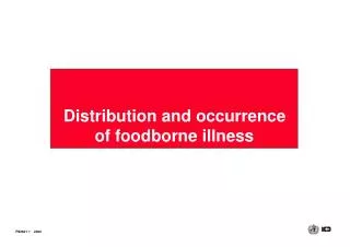 Distribution and occurrence 	of foodborne illness