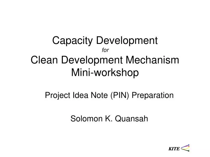 capacity development for clean development mechanism mini workshop