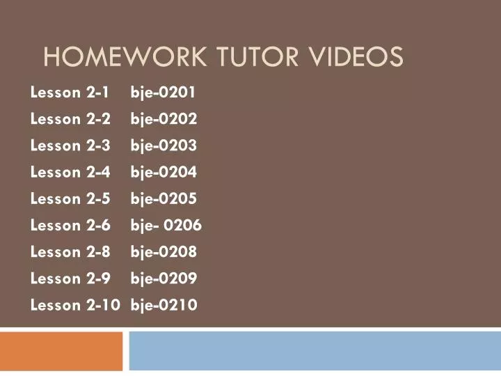 homework tutor videos