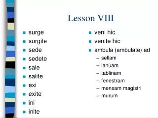 lesson viii