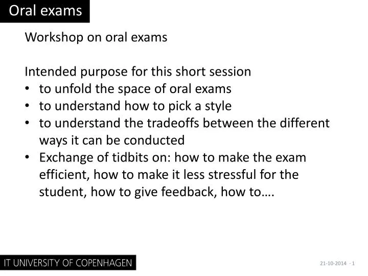 oral exams