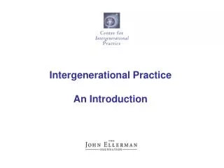 Intergenerational Practice An Introduction