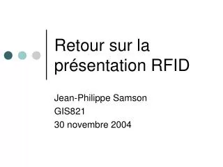 retour sur la pr sentation rfid
