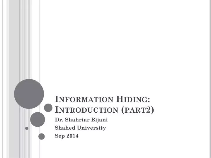 information hiding introduction part2