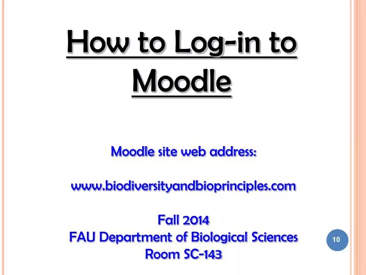 how to log in to moodle