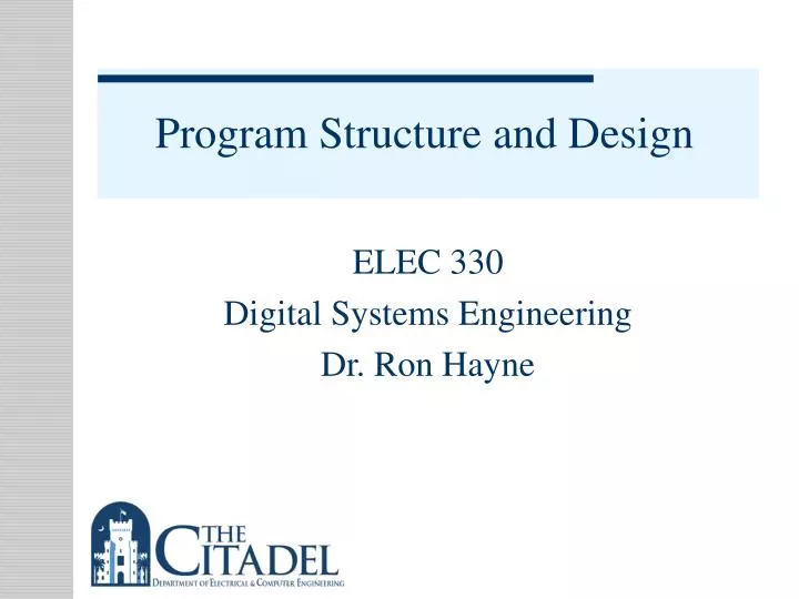 program structure and design