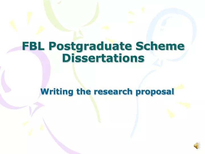fbl postgraduate scheme dissertations