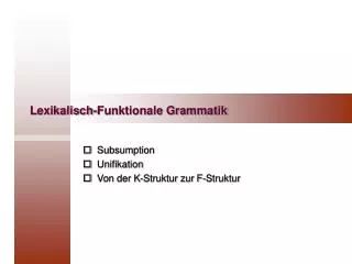 lexikalisch funktionale grammatik