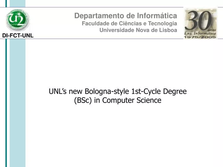 unl s new bologna style 1st cycle degree bsc in computer science