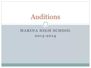 Auditions