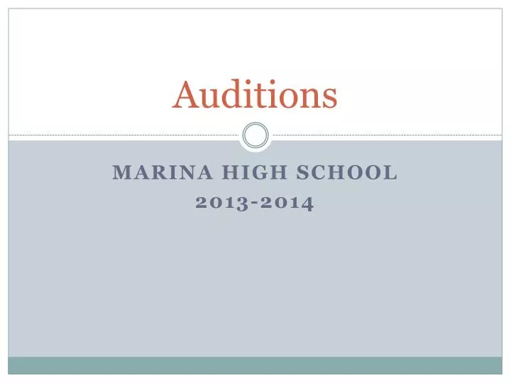 auditions