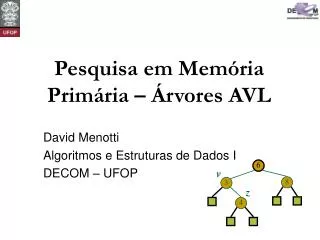 pesquisa em mem ria prim ria rvores avl