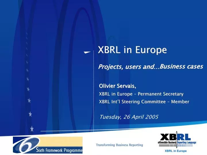 xbrl in europe projects users and