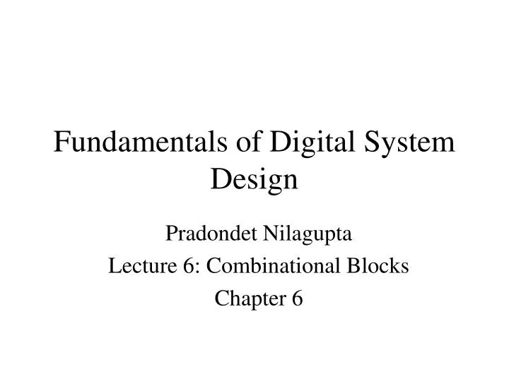 fundamentals of digital system design