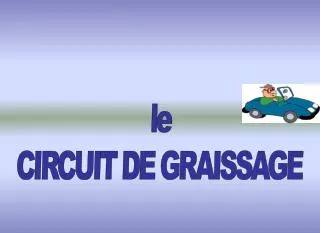 le CIRCUIT DE GRAISSAGE