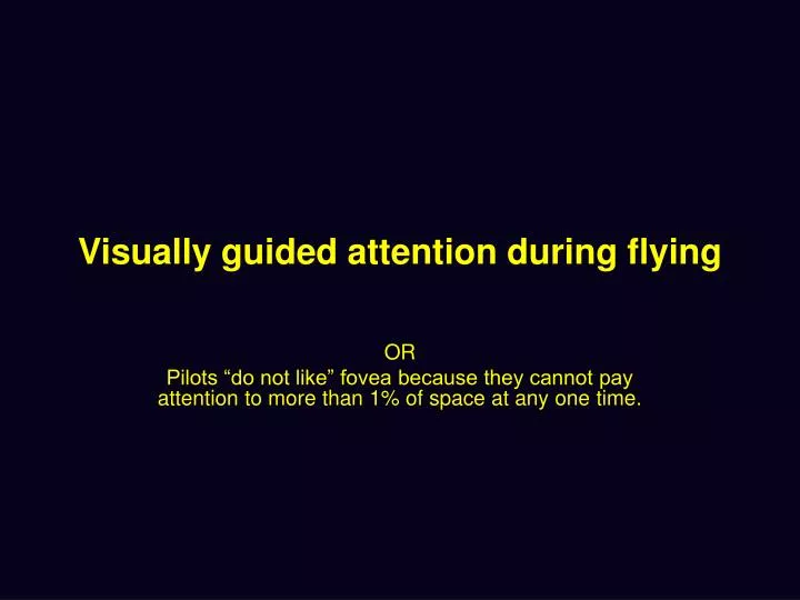 visually guided attention during flying