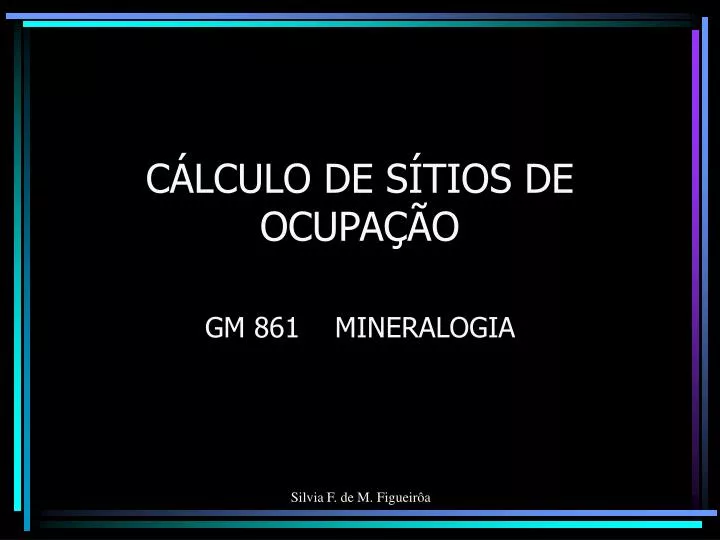 c lculo de s tios de ocupa o