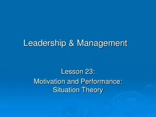 Leadership &amp; Management