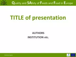title of presentation
