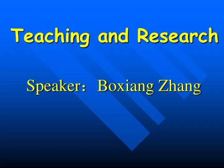 teaching and research