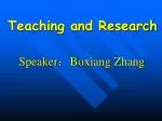 Teaching and Research - slide 1