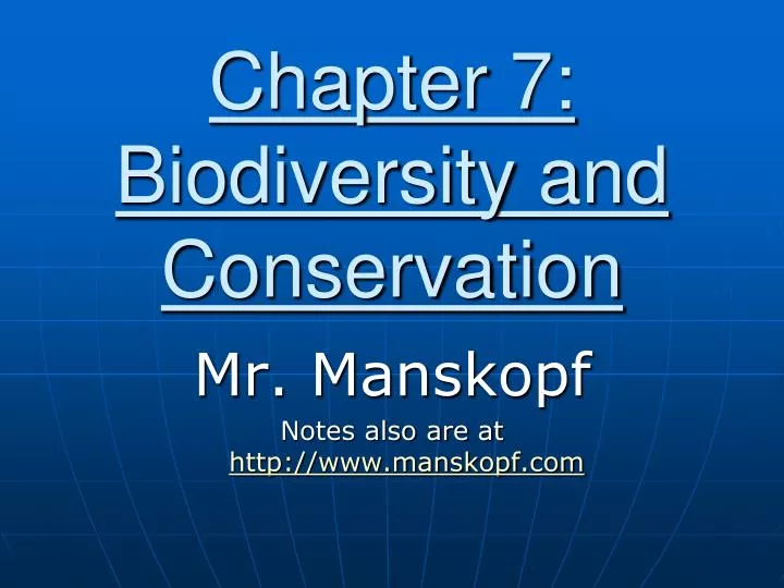 chapter 7 biodiversity and conservation