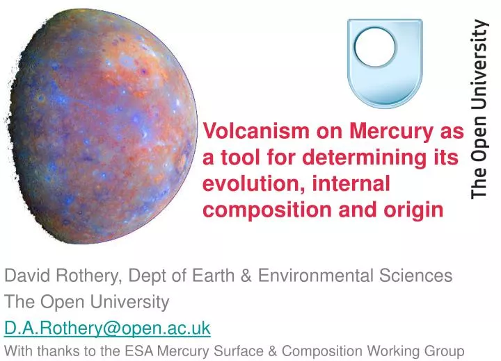 volcanism on mercury as a tool for determining its evolution internal composition and origin