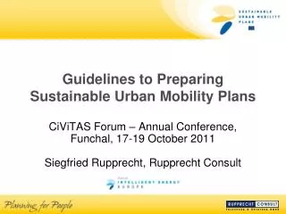 Guidelines to Preparing Sustainable Urban Mobility Plans