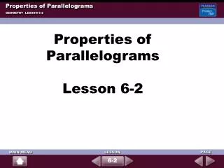 Properties of Parallelograms