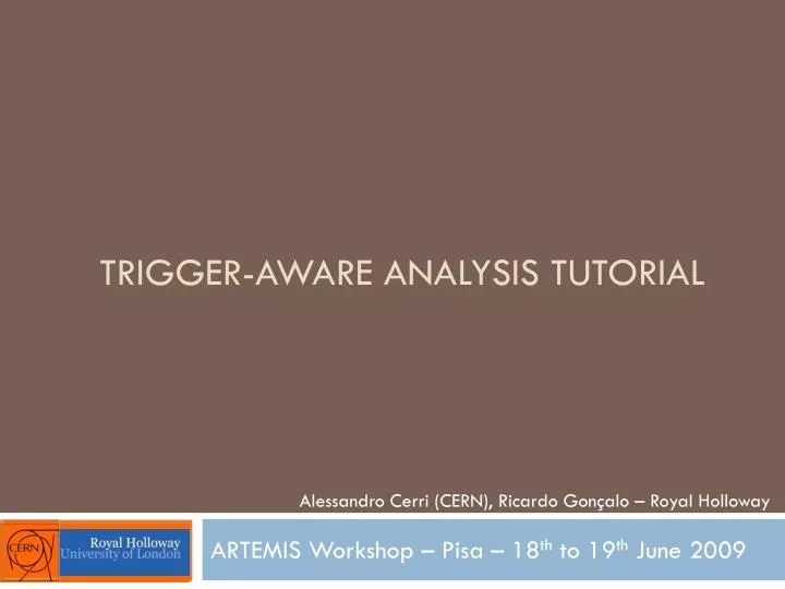 trigger aware analysis tutorial