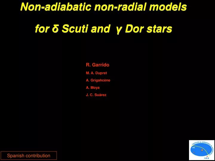 non adiabatic non radial models for scuti and dor stars