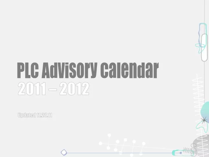 plc advisory calendar